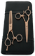 Matsui left hand Roségold hairdressing and modelling scissors with movable thumb as a set