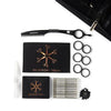 Matsui Mattschwarz hairdressing and modelling scissors with movable thumb as a set