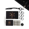 Matsui Linkshand Mattschwarz Aichei Offset Hairdressing and Modelling Scissors in Set