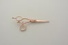 Matsui left hand Roségold hairdressing and modelling scissors with movable thumb as a set